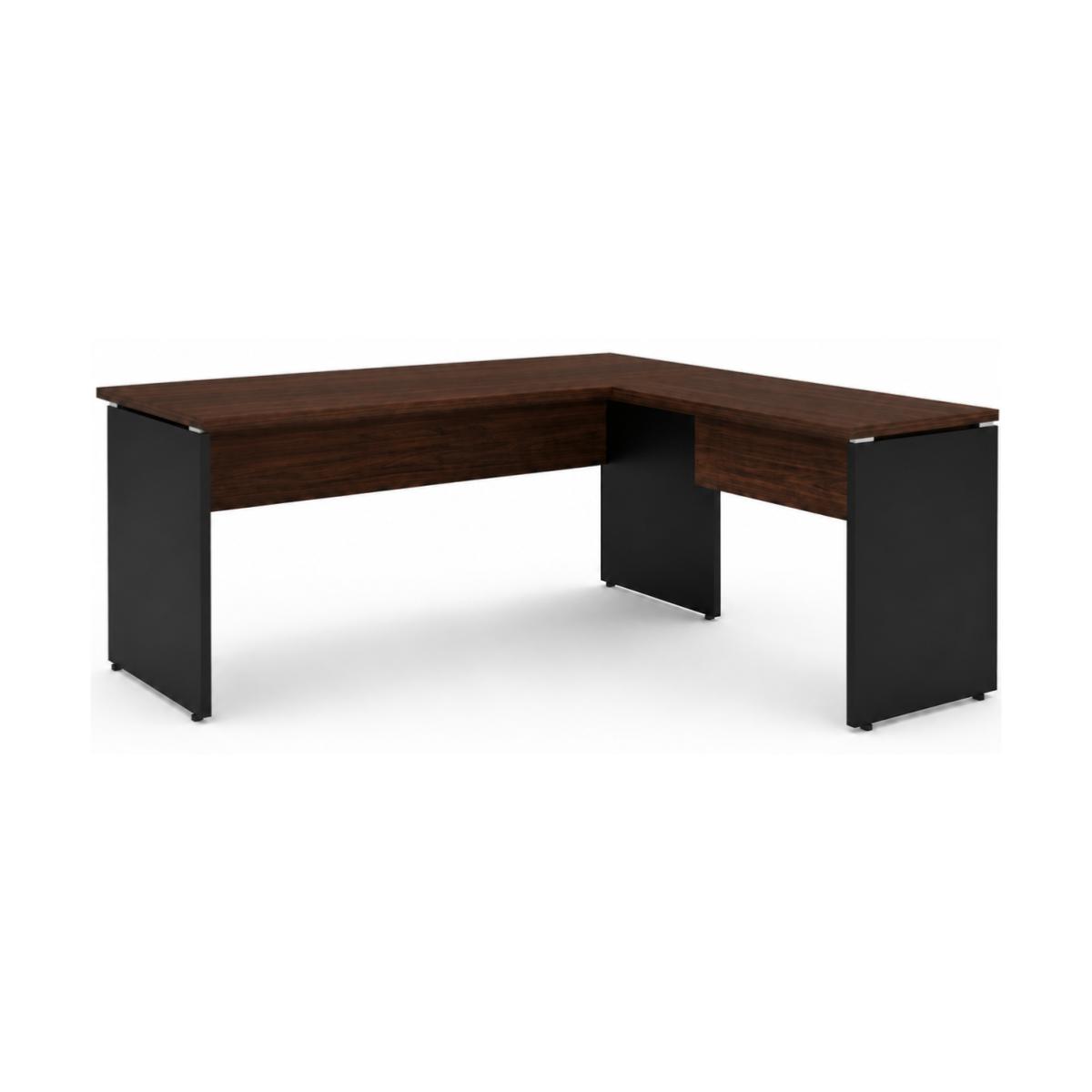 Mesa de escritório em L 1,50x0,60 Pé Painel S/ Gaveta London/Preto - 1134