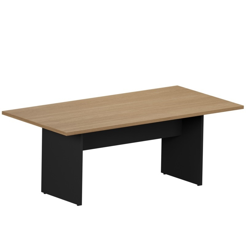 Mesa de Reunião Reta M30 Pé Painel Nogueira/Preto - 1125