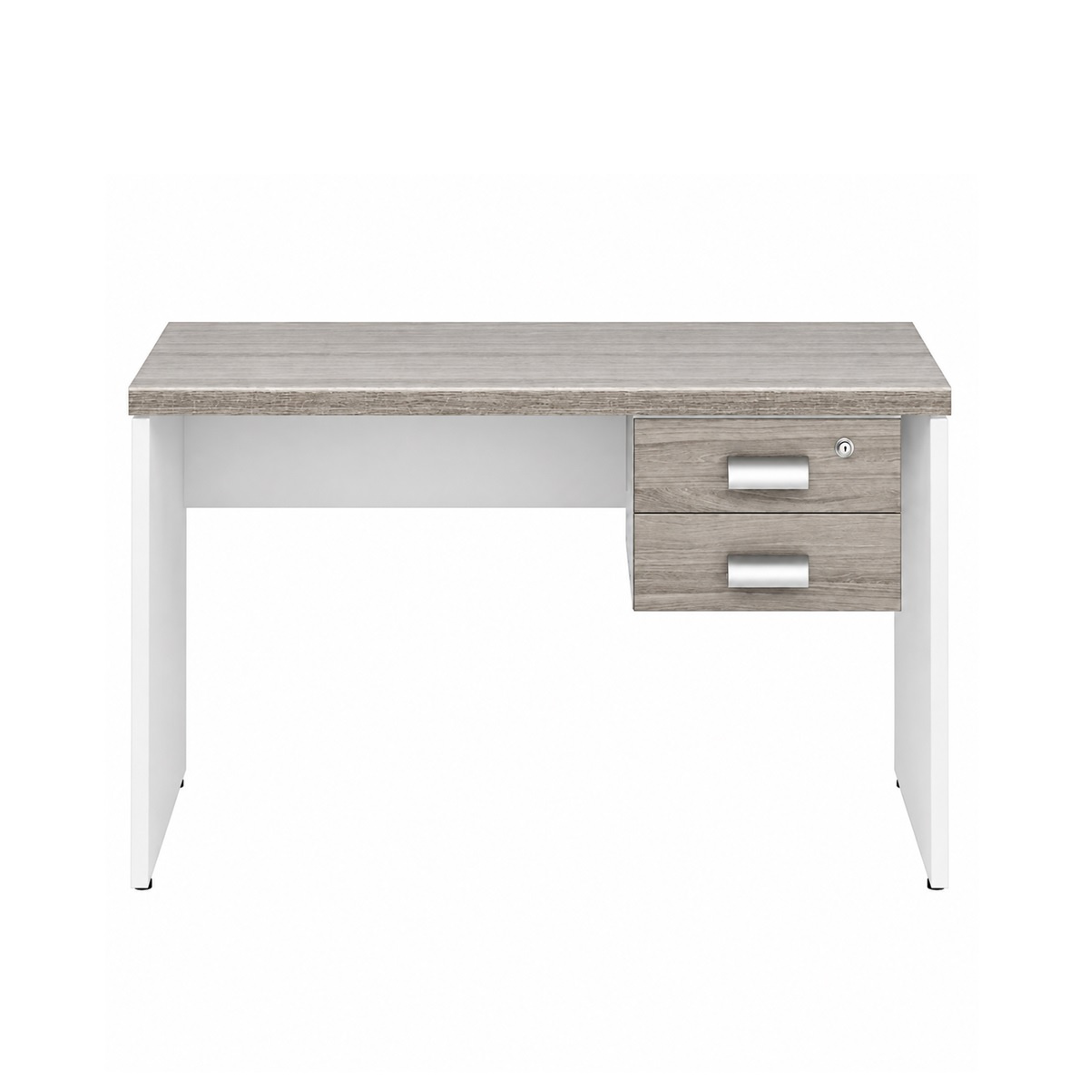 Mesa de Escritório Reta 1,20 X 0,60 C/ Gavetas - Cor Fresno/Branco - Marzo Vitorino - 1017 - Imagem 2