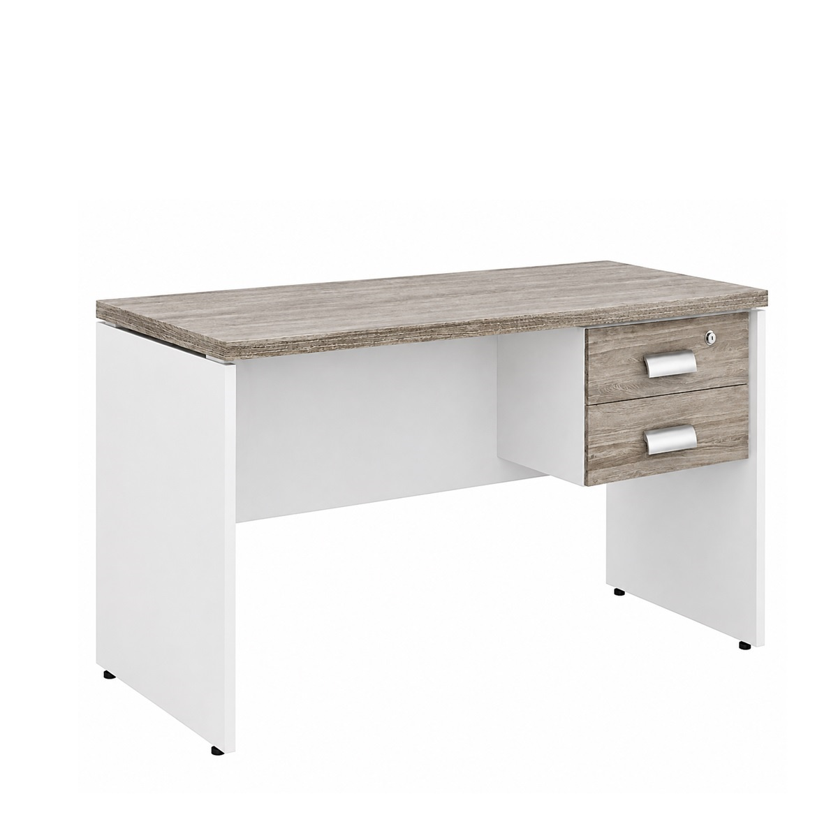 Mesa de Escritório Reta 1,50 X 0,70 C/ Gavetas - Cor Fresno Sbiancatto - Marzo Vitorino - 1018