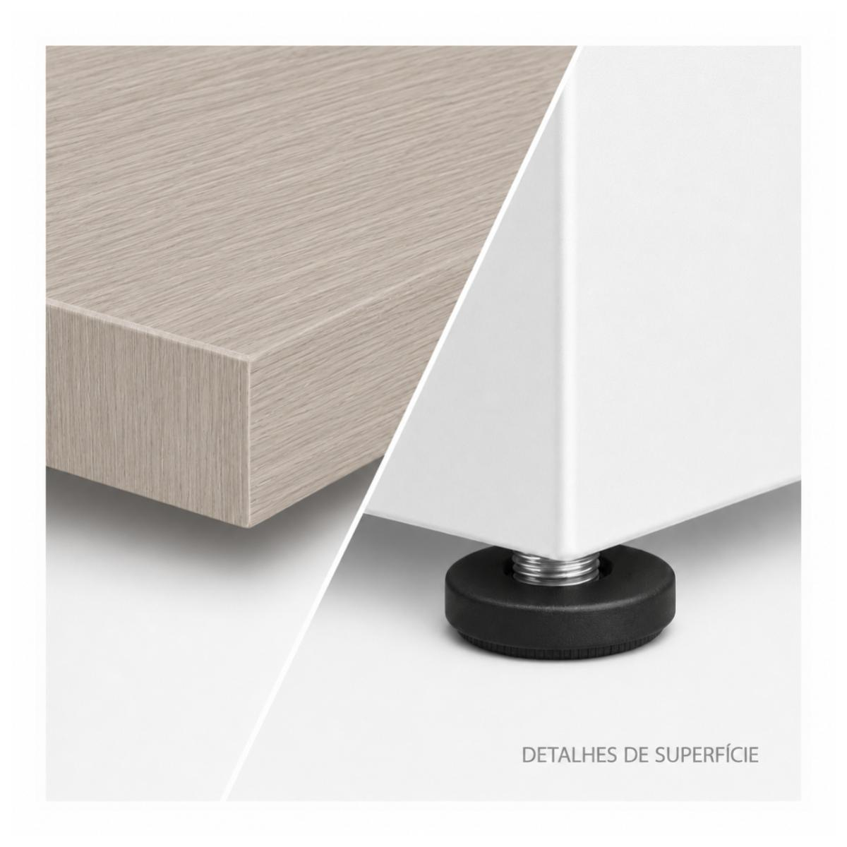 Mesa de Escritório Reta 1,70 X 0,70 C/ Gavetas - Cor Fresno/branco - Marzo Vitorino - 1020 - Imagem 5