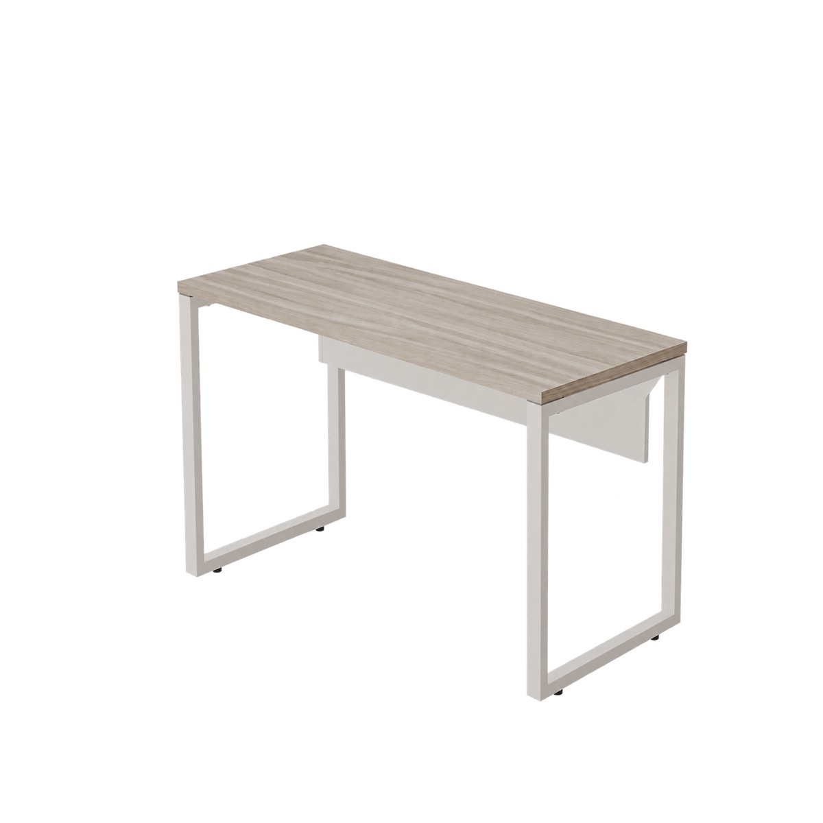 Mesa de Escritório Reta 0,90 X 0,50 S/ Gavetas Pé Retangular – Cor Fresno/Branco - 1024 - Imagem 2