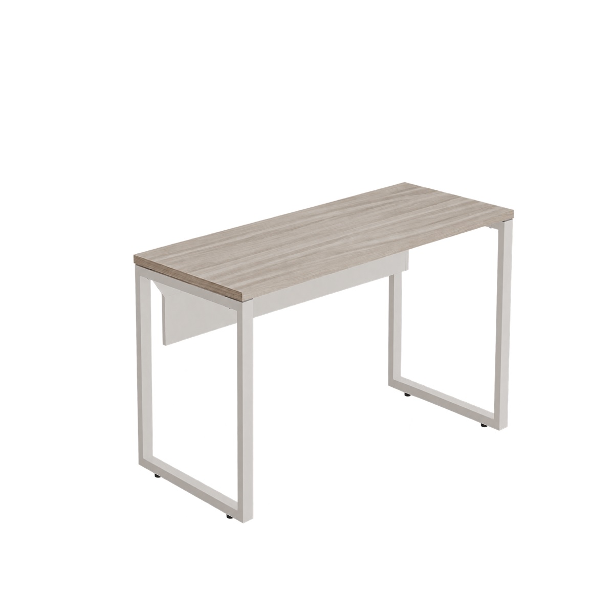 Mesa de Escritório Reta 0,90 X 0,50 S/ Gavetas Pé Retangular – Cor Fresno/Branco - 1024