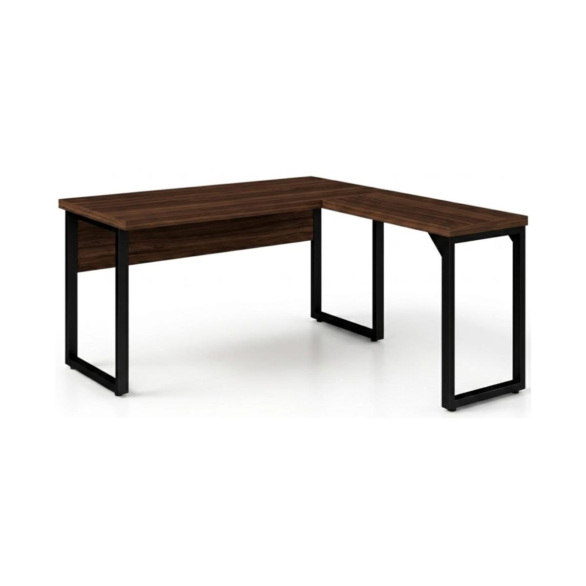 Mesa de escritório em L 1,70x70 Pé Retangular S/ Gaveta London/Preto - 1139